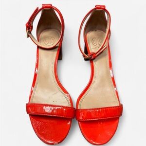 Tory Burch Glossy Red Heeled Sandals